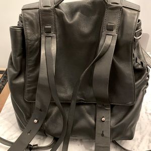 Black Leather All Saints Backpack